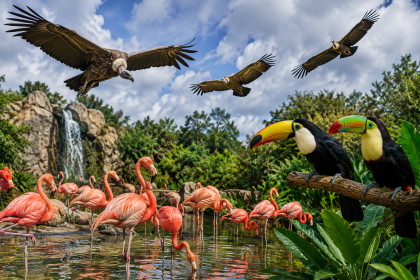 Een dagje tussen flamingo’s, toekans en gieren