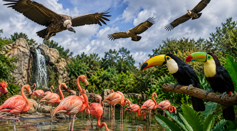 Een dagje tussen flamingo’s, toekans en gieren